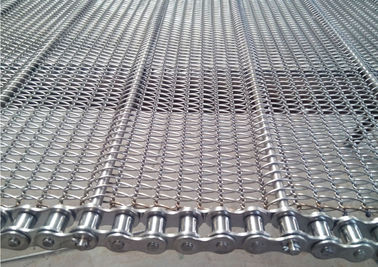 De alta resistencia de la banda transportadora de cadena del acero inoxidable modificada para requisitos particulares para la hornada de la comida
