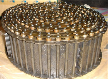 Banda transportadora plateada de metal del horno con el tratamiento térmico grueso de la cadena 5.0m m del rodillo